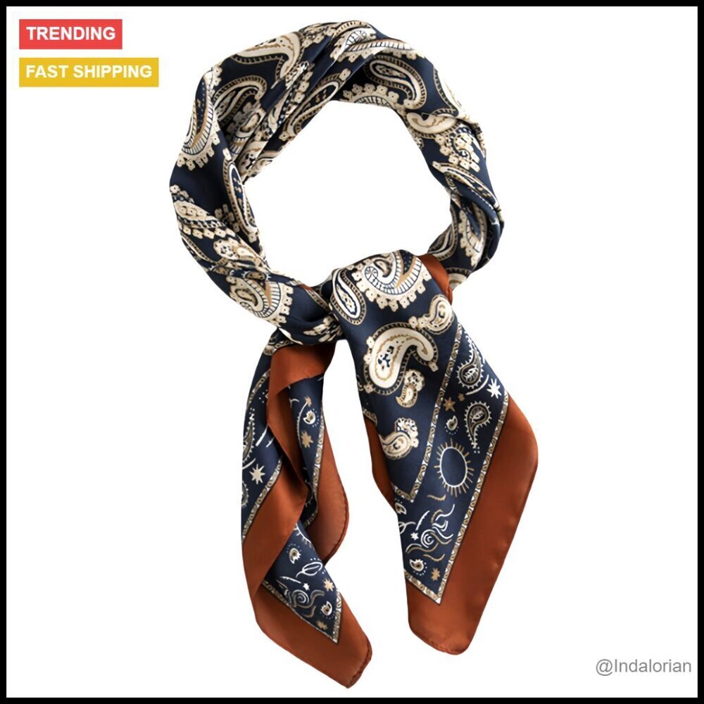 Satin Square Scarf Elegant Silk Feeling Head Wrap Fashion Accessory